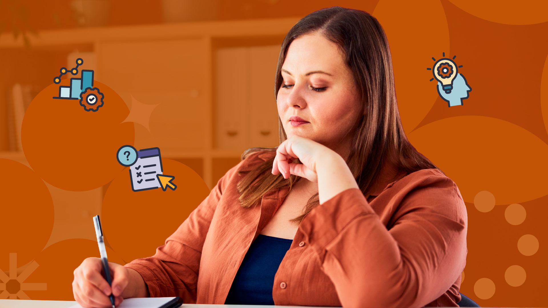 Female student taking notes in preparation for the PMP exam