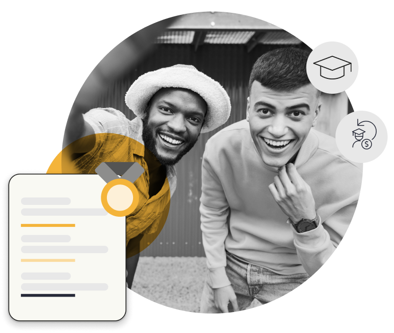 happy people looking at camera