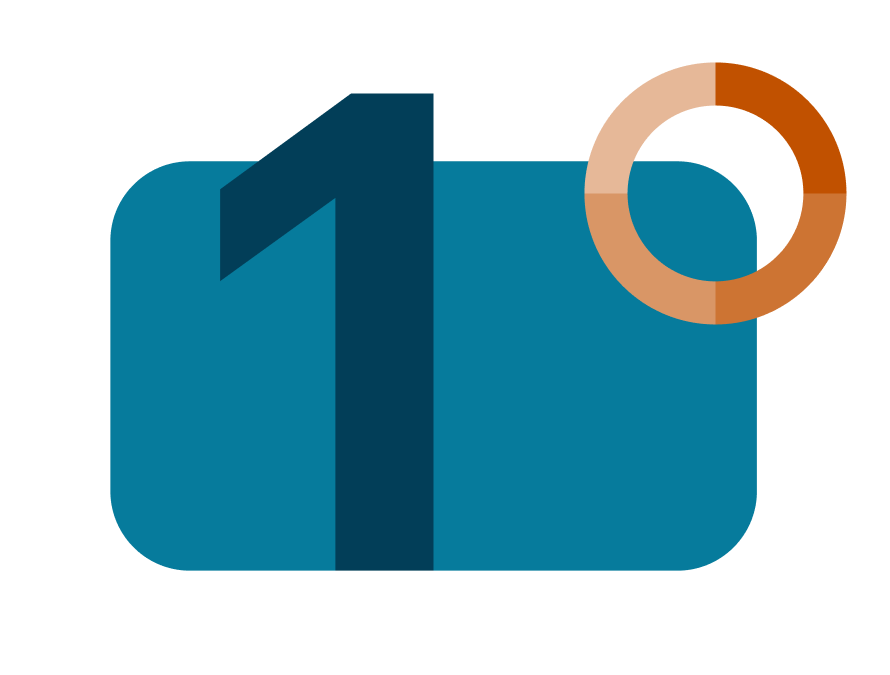 graphic with large one and data circle