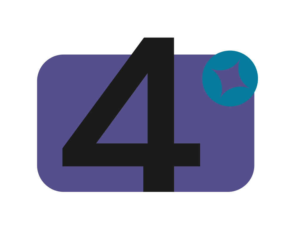 graphic with large 4 and spark