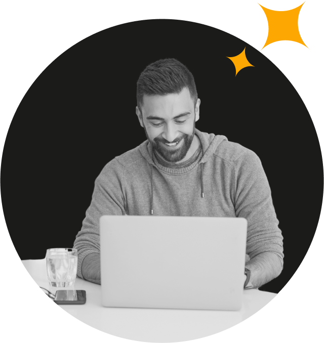 happy man training with imagination sparks